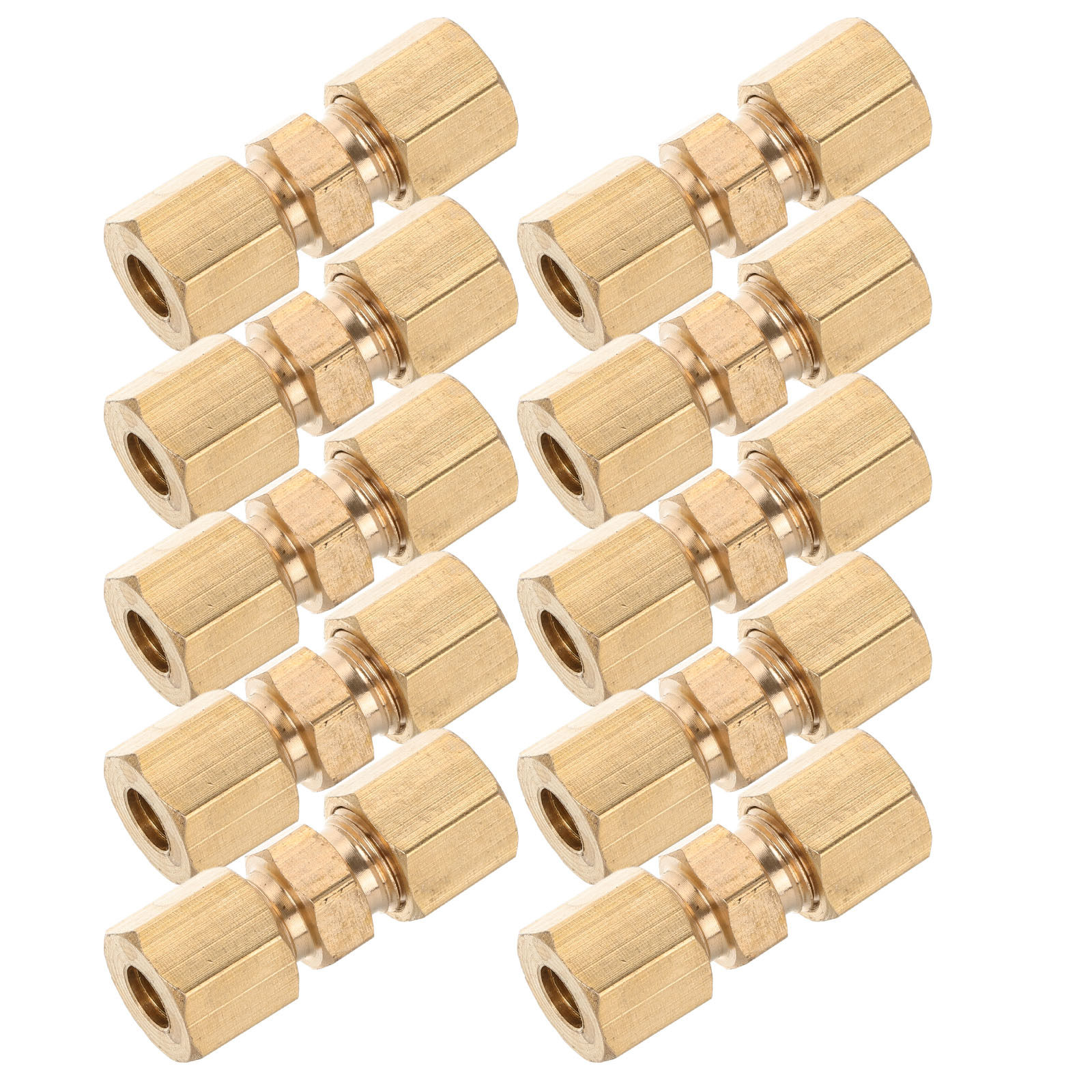 Compression Fitting Brass - 10 ชิ้น ข้อต่อเบรกลวดทองเหลืองแบบอัด ประกอบแน่นหนา ติดตั้งง่าย หลายขนาด