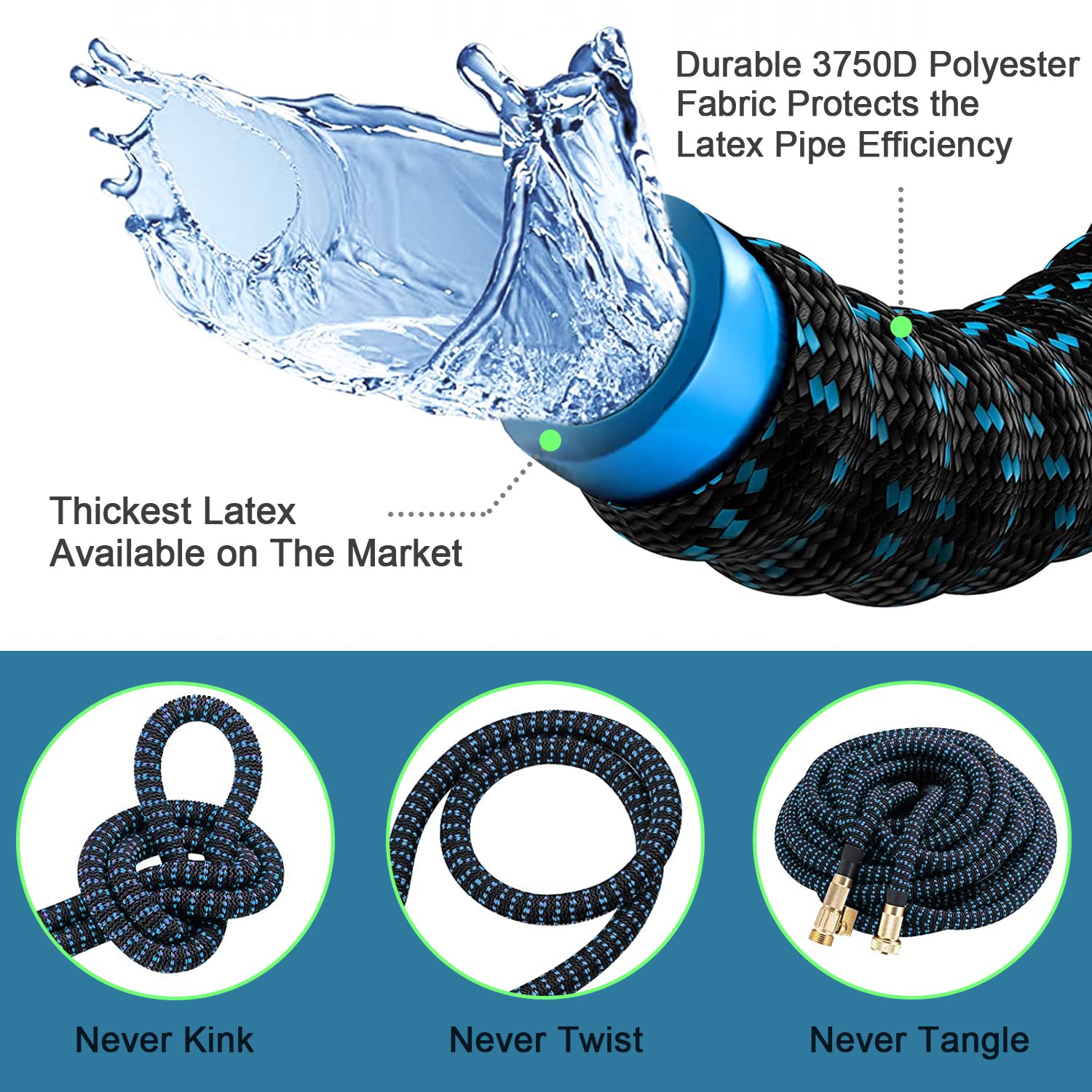 สายในสวนขยายได้ท่อน้ำ75ฟุตพร้อ - Flexible Hose Braided บทวิจารณ์และราคา